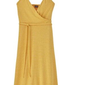 Yellow Sleeveless Wrap Dress Patagonia XS